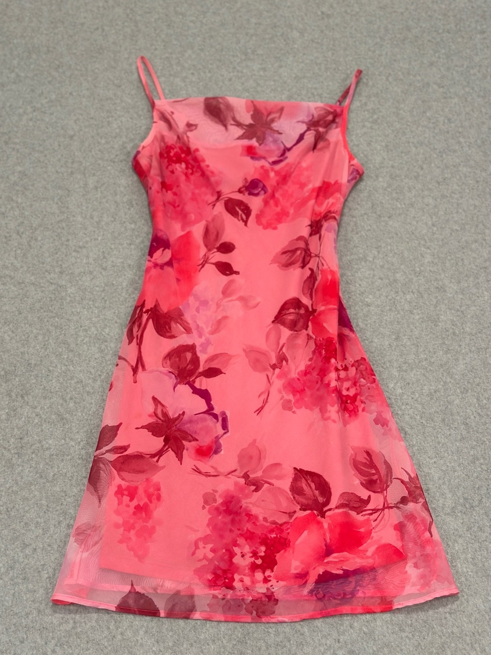Vintage Pink Floral Mini Dress